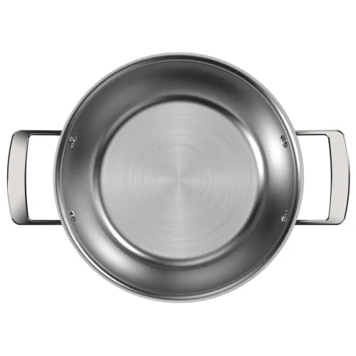 DEMEYERE Black 5 24 cm - patelnia ze stali nierdzewnej z dwoma uchwytami i pokrywką