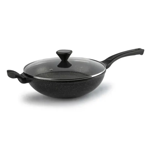 Patelnia / Wok nieprzywierający z pokrywką KONIGHOFFER KENJI CZARNY 30 cm
