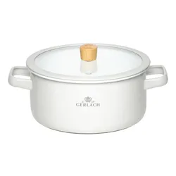 Garnek GERLACH Natur Enamel 20 cm Biały