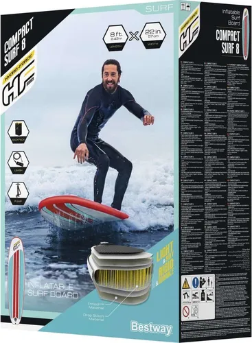 Bestway Nadmuchiwana deska SUP Hydro-Force Compact Surf 8, 243x57x7 cm