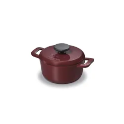 BRABANTIA The Dutch Auber Red 2,5 l bordowy - rondel żeliwny z pokrywką