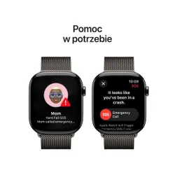 Apple Watch 10 GPS + Cellular 42mm koperta z tytanu (łupek) + bransoleta mediolańska (łupek)