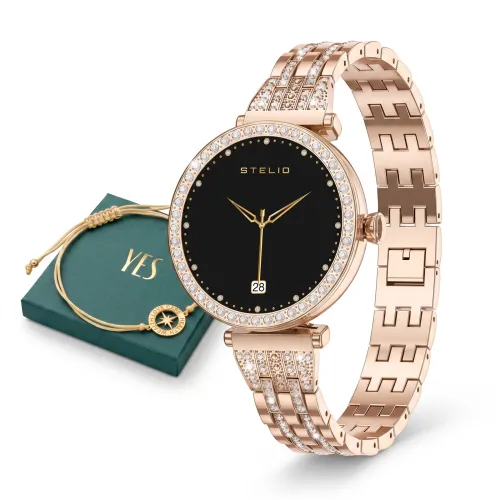 Smartwatch STELIO Lusso Gem AI 38mm Złoty + Bransoletka YES