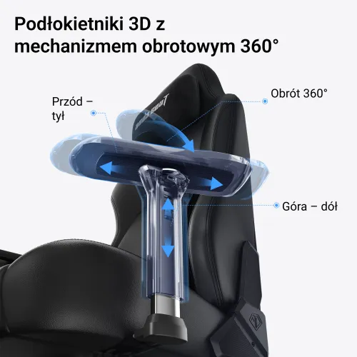 Fotel Anda Seat Phantom 4 L Pro Black Fabric Gamingowy do 100kg Tkanina Czarny