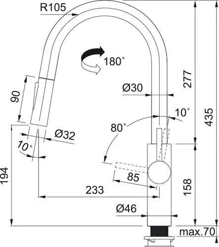 Bateria FRANKE Pescara Slide-In 115.0538.940 Chrom