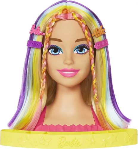 Barbie kafa şekillendirme neon gökkuşağı sarı saç