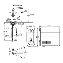 Bateria GROHE Blue Home 31454001 z filtrem Chrom