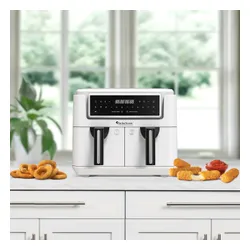 Air Fryer Frytkownica beztłuszczowa TURBOTRONIC TT-AF118 Biały 7.26l z podwójnym koszem
