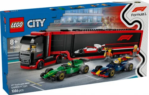 LEGO City bricks 60445 Грузовик Формулы-1 с машинами Формулы-1 RB20 и AMR24