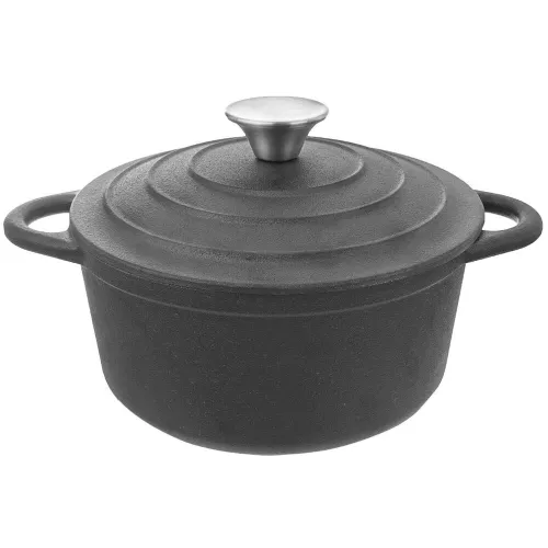 Garnek Żeliwny z Pokrywką do Gotowania Duszenia Pieczenia Brytfanka 23cm 4L