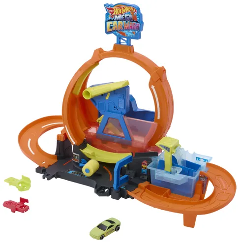 Tor Hot Wheels City Mega Myjna pętla + auto JHL97