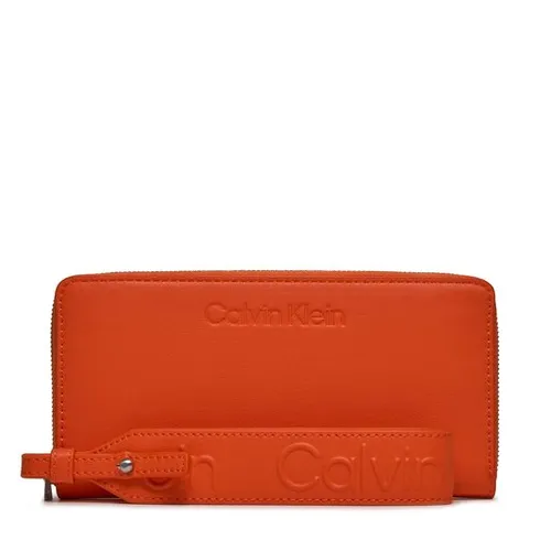 Большой женский кошелек Calvin Klein Gracie Wallet с ремешком Lg K60k611388 Flame SA3