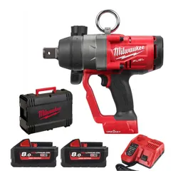 1 Milwaukee M18 Onefhiwf1-802x Tek Tuşlu Darbe Anahtarı (2 pil, şarj cihazı,kılıf)