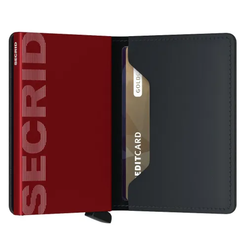 RFID Cüzdan Koruma Gizli mat Slimwallet-Siyah / Kırmızı