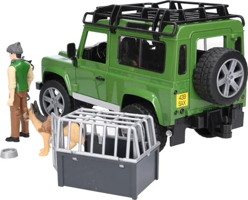 Bruder LandRover Defender z figurką leśnika i z psem (02587)