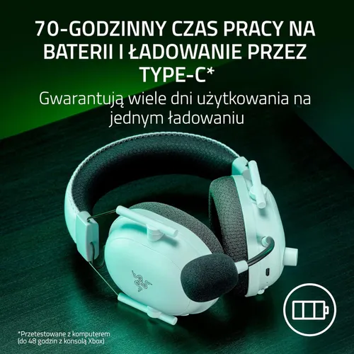 Słuchawki bezprzewodowe z mikrofonem Razer BlackShark V2 Pro Xbox Nauszne Biały