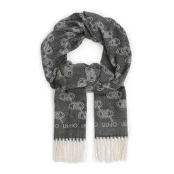 Liu Jo Stola eșarfă Jacquard logo 2f3079 T0300 Nero 22222