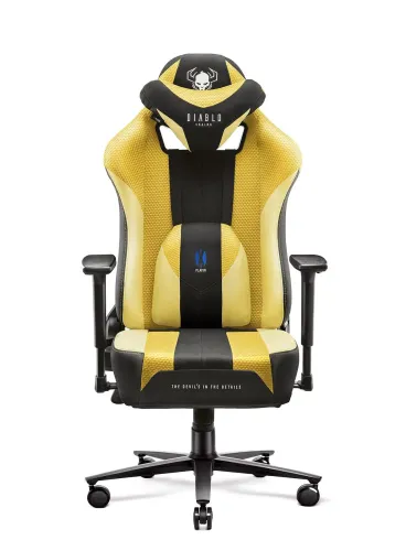 Fotel Diablo Chairs X-Player 2.0 Normal Size Gamingowy do 150kg Skóra ECO Tkanina Dark sunflower