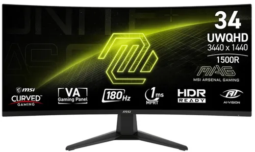 Monitor MSI Mag 346CQ 34" 3440x1440px 180Hz 1 ms [MPRT] Curved