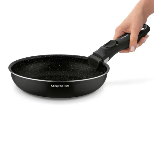 Komplet patelni z odpinaną rączką Konighoffer Spinel Black 20 cm 24 cm 28 cm bez indukcji