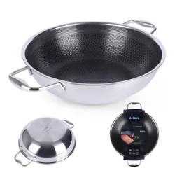 Patelnia wok stalowa nieprzywierająca COOKCELL 28 cm
