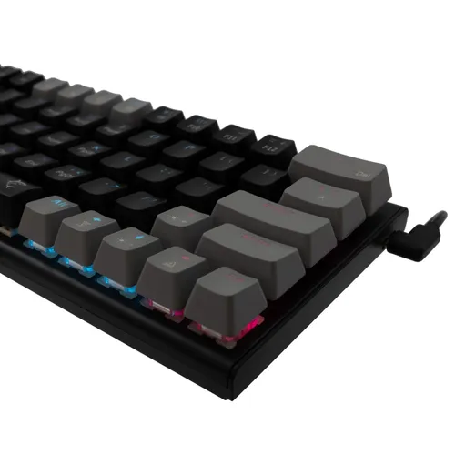 Klawiatura gamingowa White Shark Wakizashi Red przewodowa mechaniczna podświetlana czarno-szara