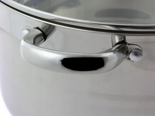 Garnek stalowy gastronomiczny duży z pokrywką 23,8l 38cm indukcja gaz 7314