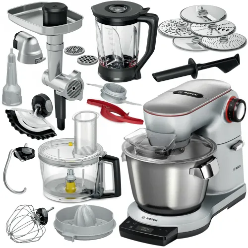 Robot kuchenny planetarny BOSCH MUM9BX5S65 Optimum 1600W z wagą, maszynką do mięsa i blenderem kielichowym