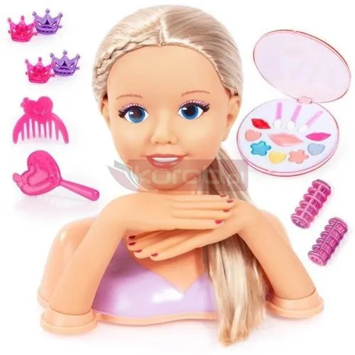 Głowa do stylizacji z kosmetykami