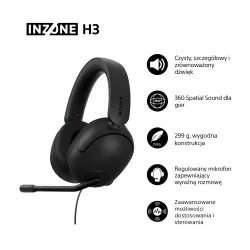 Słuchawki przewodowe z mikrofonem Sony INZONE H3 Nauszne Czarny