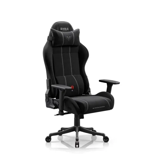 Fotel Diablo Chairs X-One 2.0 Small Burned Black Gamingowy do 90kg Tkanina Czarny