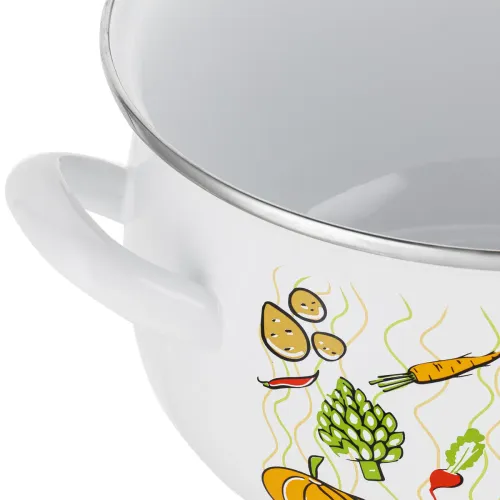 Garnek emaliowany z pokrywką EMALIA POLSKA PLESZEW LUMINO 5,3 l