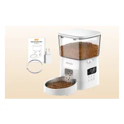 Dozownik karmy ROJECO 2L Button Version Automatic Smart Pet Feeder Biały