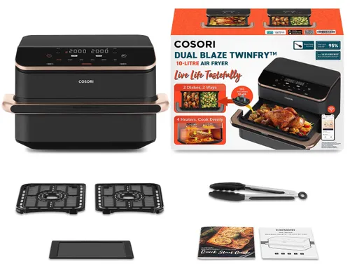 Air Fryer Frytkownica beztłuszczowa COSORI CAF-TF101S-AEUR Dual Blaze TwinFry 10l Wi-Fi dzielony kosz