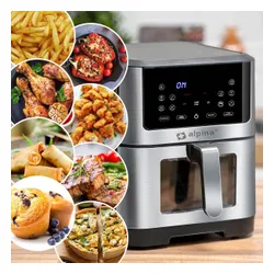 Air Fryer Frytkownica beztłuszczowa ALPINA 871125224542 8l z okienkiem do obserwacji postępów gotowania