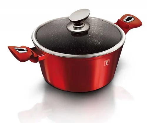 Garnek granitowy 28 cm Berlinger haus bh-1258 red metallic line 1szt