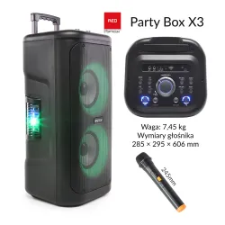 Power Audio Opticum Party Box SOUND X3 Radio FM Mikrofon Karaoke Bluetooth Czarny