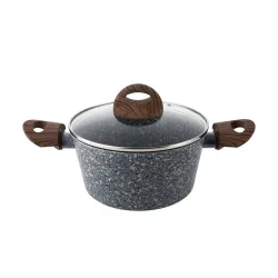 FLORINA Granite 4,1 l czarny - garnek aluminiowy z pokrywką