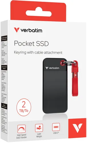 Dysk VERBATIM Pocket 2TB SSD Czarno-czerwony