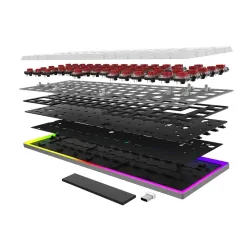 Klawiatura mechaniczna Aqirys AQI-GA-KB-9 Gateron Red Biały