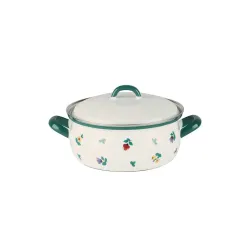 RIESS Country Gmundner Streublumen 1 l - garnek emaliowany z pokrywką