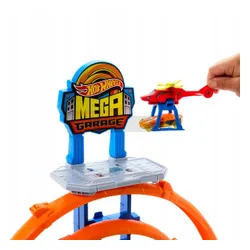 HOT WHEELS CITY ZESTAW MEGA GARAŻ PARKING Gigapętla + autko, helikopter JBM74