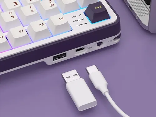 Klawiatura ROYAL KLUDGE RK-S98 Chartreuse Switch Biało-fioletowy