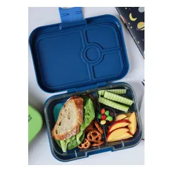 Lunchbox dziecięcy Yumbox Panino 750 ml - Monte Carlo blue / race cars tray