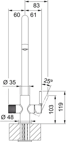 Bateria FRANKE Lina Clear Water 2.0 J 120.0730.807 Czarny mat
