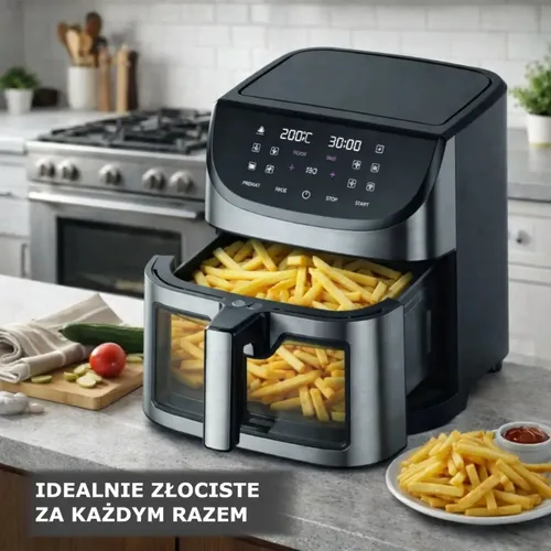 Air Fryer Frytkownica beztłuszczowa EXTRALINK EX.97676  8l z 10 automatycznymi programami i okienkiem do obserwacji postępów gotowania