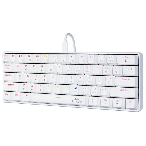 Klawiatura mechaniczna FroggieX PolarStrike RGB Outemu Red Biały