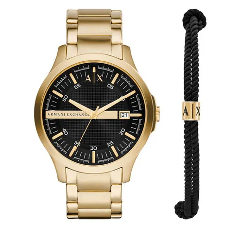 Armani Exchange Hampton saati AX7124 Gold / Gold / Black