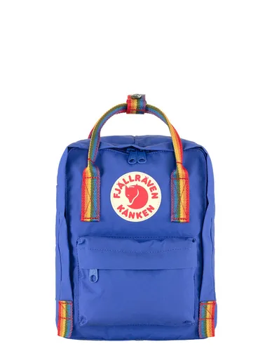 Fjallraven Kanken Gökkuşağı Mini-kobalt mavisi sırt çantası / gökkuşağı deseni