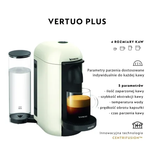 Ekspres KRUPS Nespresso Vertuo Plus XN903110 Biały